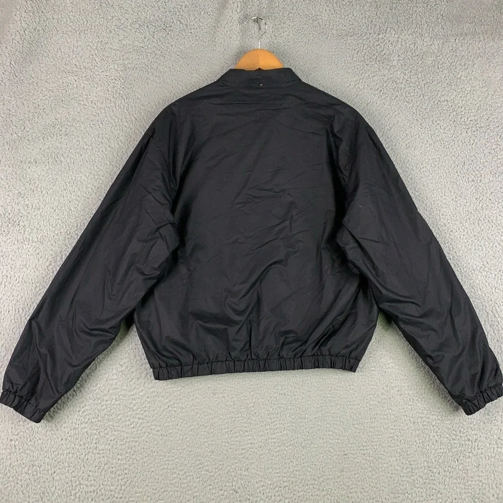 Vintage 90s Polo Ralph Lauren Bomber Jacket Mens Medium M Black Fleece Lined VTG